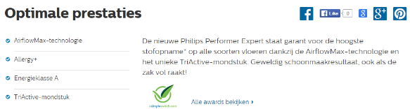 Voorbeeld productpagina webshop Philips