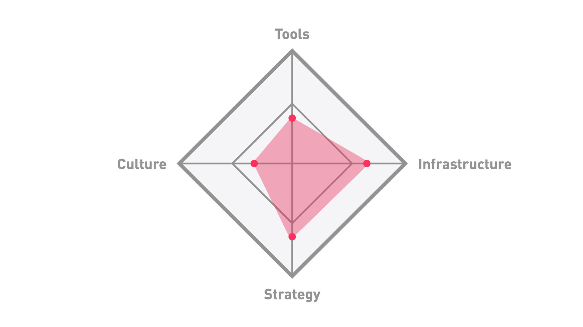 "Organization score on different factors"