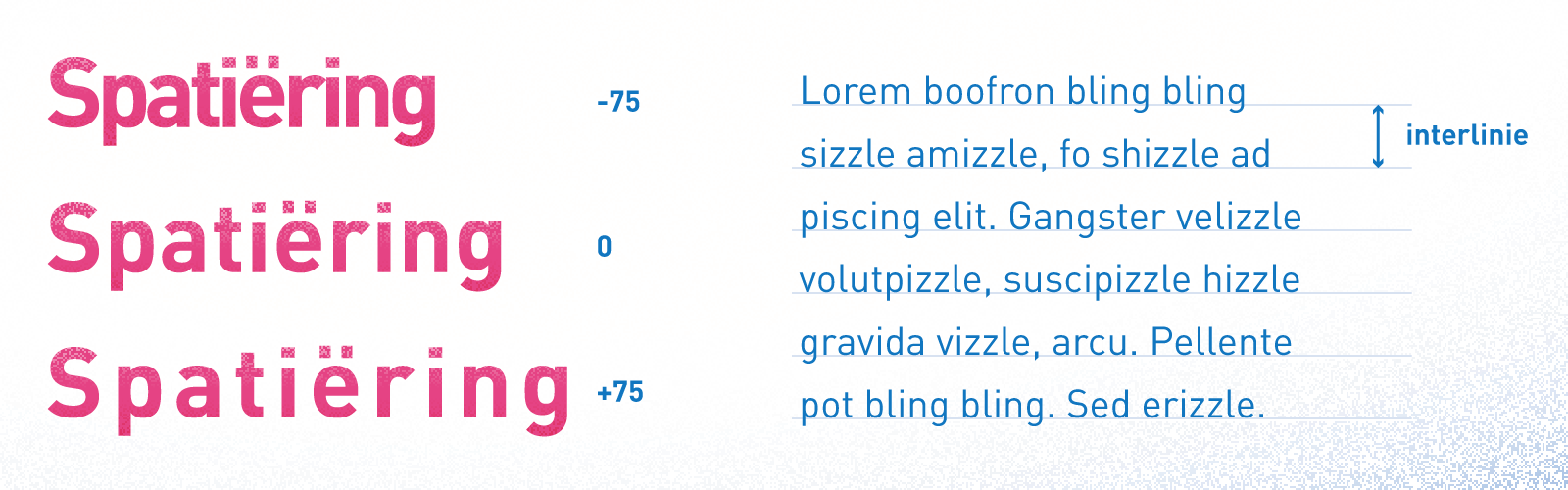 "Voorbeeldtekst Spatiëring & Interlinie"