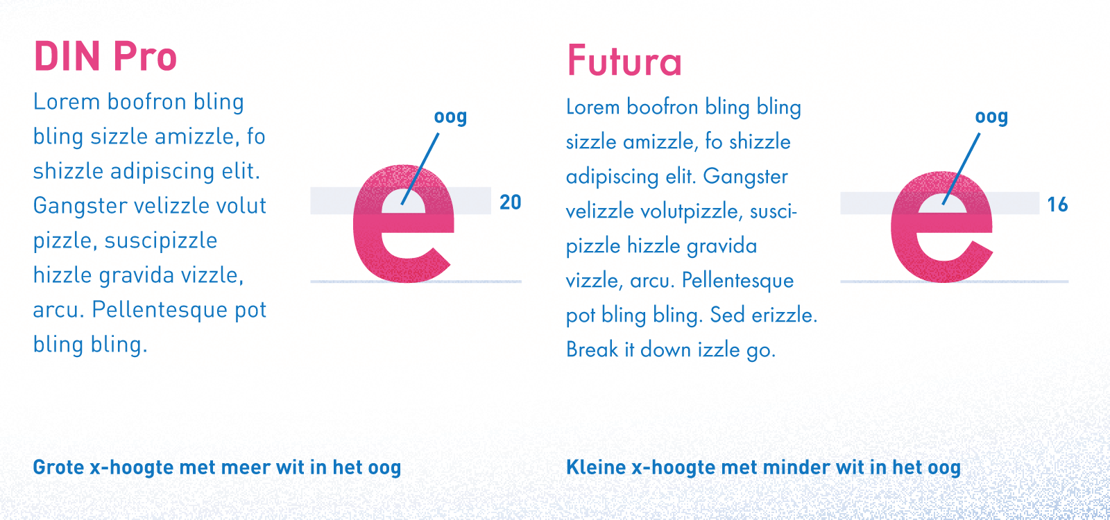 "voorbeeld leesbare x-hoogte lettertype"