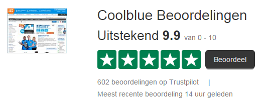 "CoolBlue Trustpilot beoordeling"