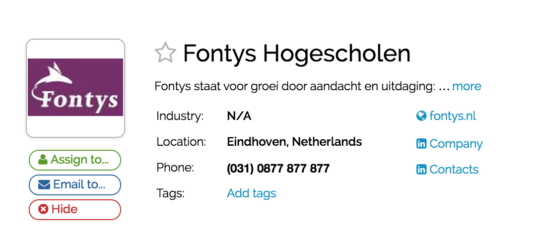 "Fontys data Leadfeeder"